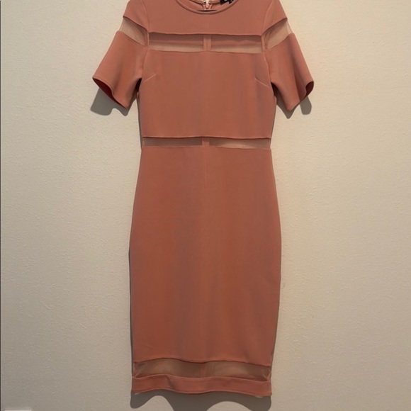 Gianni Bini pink Sheath Dress Short Sleeve Crew Neck - Picture 1 of 4